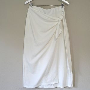 White Midi Wrap Skirt